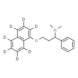 ChemSpider 2D Image | N,N-Dimethyl-3-[(~2~H_7_)-1-naphthyloxy]-1-phenyl-1-propanamine | C21H16D7NO