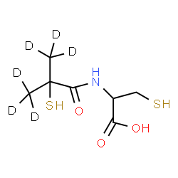 ChemSpider 2D Image | N-[2-(~2~H_3_)Methyl-2-sulfanyl(~2~H_3_)propanoyl]cysteine | C7H7D6NO3S2