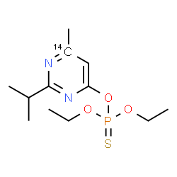 ChemSpider 2D Image | O,O-Diethyl O-[2-isopropyl-6-methyl(6-~14~C)-4-pyrimidinyl] phosphorothioate | C1114CH21N2O3PS