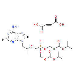 ChemSpider 2D Image | Bis{[(isopropoxycarbonyl)oxy]methyl} [({1-[6-amino(~13~C_5_)-9H-purin-9-yl]-2-propanyl}oxy)methyl]phosphonate (2E)-2-butenedioate (1:1) | C1813C5H34N5O14P