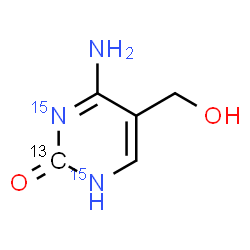 ChemSpider 2D Image | 4-Amino-5-(hydroxymethyl)-2(1H)-(2-~13~C,~15~N_2_)pyrimidinone | C413CH7N15N2O2