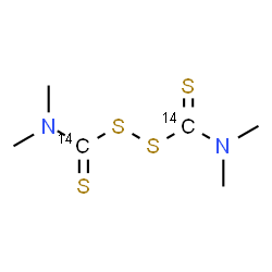 ChemSpider 2D Image | {Disulfanediylbis[(~14~C)carbonothioylnitrilo]}tetramethane | C414C2H12N2S4