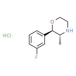 ChemSpider 2D Image | (2R,3R)-2-(3-Fluorophenyl)-3-methylmorpholine hydrochloride (1:1) | C11H15ClFNO