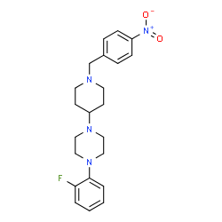 ChemSpider 2D Image | 1-(2-Fluorophenyl)-4-[1-(4-nitrobenzyl)-4-piperidinyl]piperazine | C22H27FN4O2