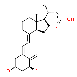 ChemSpider 2D Image | (3R)-3-[(1R,3aS,4E,7aR)-4-{(2Z)-2-[(3S,5R)-3,5-Dihydroxy-2-methylenecyclohexylidene]ethylidene}-7a-methyloctahydro-1H-inden-1-yl](1-~13~C)butanoic acid (non-preferred name) | C2213CH34O4