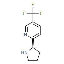 ChemSpider 2D Image | 2-[(2R)-2-Pyrrolidinyl]-5-(trifluoromethyl)pyridine | C10H11F3N2