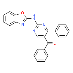 ChemSpider 2D Image | [2-(1,3-Benzoxazol-2-ylamino)-4-phenyl-5-pyrimidinyl](phenyl)methanone | C24H16N4O2