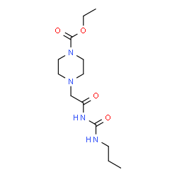 ChemSpider 2D Image | Ethyl 4-{2-oxo-2-[(propylcarbamoyl)amino]ethyl}-1-piperazinecarboxylate | C13H24N4O4