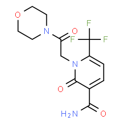 ChemSpider 2D Image | 1-[2-(4-Morpholinyl)-2-oxoethyl]-2-oxo-6-(trifluoromethyl)-1,2-dihydro-3-pyridinecarboxamide | C13H14F3N3O4