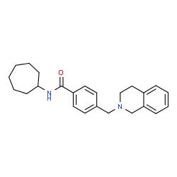 ChemSpider 2D Image | N-Cycloheptyl-4-(3,4-dihydro-2(1H)-isoquinolinylmethyl)benzamide | C24H30N2O