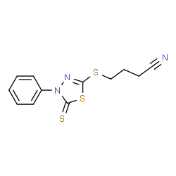 ChemSpider 2D Image | 4-[(4-Phenyl-5-thioxo-4,5-dihydro-1,3,4-thiadiazol-2-yl)sulfanyl]butanenitrile | C12H11N3S3