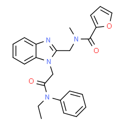 ChemSpider 2D Image | N-[(1-{2-[Ethyl(phenyl)amino]-2-oxoethyl}-1H-benzimidazol-2-yl)methyl]-N-methyl-2-furamide | C24H24N4O3