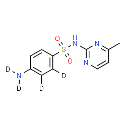 ChemSpider 2D Image | 4-(~2~H_2_)Amino-N-(4-methyl-2-pyrimidinyl)(2,3-~2~H_2_)benzenesulfonamide | C11H8D4N4O2S