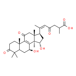 ChemSpider 2D Image | (5xi,7beta,15alpha,20Z)-7,15-Dihydroxy-3,11,23-trioxolanosta-8,20(22)-dien-26-oic acid | C30H42O7
