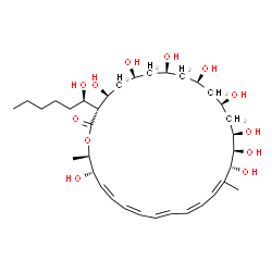 ChemSpider 2D Image | (3R,4S,6S,8S,10R,12R,14R,15R,16R,17Z,19Z,21E,23Z,25Z,27S,28R)-4,6,8,10,12,14,15,16,27-Nonahydroxy-3-[(1R)-1-hydroxyhexyl]-17,28-dimethyloxacyclooctacosa-17,19,21,23,25-pentaen-2-one | C35H58O12