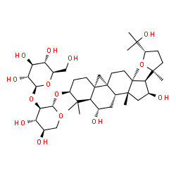 ChemSpider 2D Image | (3beta,6alpha,10alpha,13alpha,14beta,16beta,24S)-6,16,25-Trihydroxy-20,24-epoxy-9,19-cyclolanostan-3-yl 2-O-beta-D-glucopyranosyl-beta-D-xylopyranoside | C41H68O14