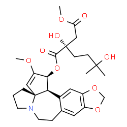 ChemSpider 2D Image | (5alpha)-O~3~-[(2S)-2,5-Dihydroxy-2-(2-methoxy-2-oxoethyl)-5-methylhexanoyl]cephalotaxine | C28H37NO9