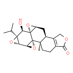 ChemSpider 2D Image | (3bS,4aS,5aR,6R,6aS,7aS,7bS,8aR,8bR)-6-Hydroxy-6a-isopropyl-8b-methyl-3b,4,4a,6,6a,7a,7b,8b,9,10-decahydrotrisoxireno[6,7:8a,9:4b,5]phenanthro[1,2-c]furan-1(3H)-one | C20H24O6