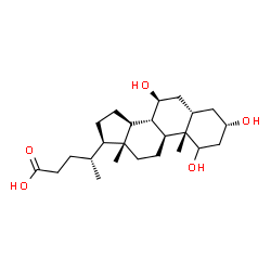 ChemSpider 2D Image | (3alpha,5beta,7beta)-1,3,7-Trihydroxycholan-24-oic acid | C24H40O5