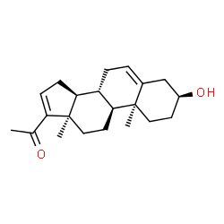 ChemSpider 2D Image | (3beta,10alpha,13alpha)-3-Hydroxypregna-5,16-dien-20-one | C21H30O2