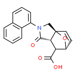 ChemSpider 2D Image | (1S,5S,7R)-3-(1-Naphthyl)-4-oxo-10-oxa-3-azatricyclo[5.2.1.0~1,5~]dec-8-ene-6-carboxylic acid | C19H15NO4
