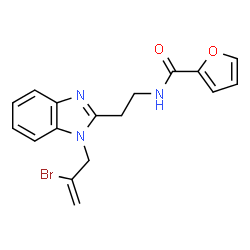 ChemSpider 2D Image | N-{2-[1-(2-Bromo-2-propen-1-yl)-1H-benzimidazol-2-yl]ethyl}-2-furamide | C17H16BrN3O2