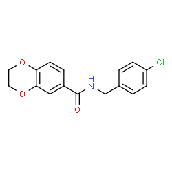 ChemSpider 2D Image | N-(4-Chlorobenzyl)-2,3-dihydro-1,4-benzodioxine-6-carboxamide | C16H14ClNO3