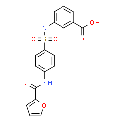 ChemSpider 2D Image | 3-({[4-(2-Furoylamino)phenyl]sulfonyl}amino)benzoic acid | C18H14N2O6S