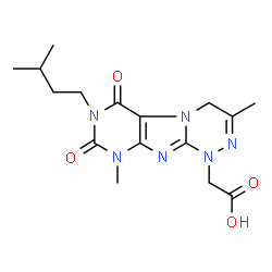 ChemSpider 2D Image | [3,9-Dimethyl-7-(3-methylbutyl)-6,8-dioxo-6,7,8,9-tetrahydro[1,2,4]triazino[3,4-f]purin-1(4H)-yl]acetic acid | C16H22N6O4