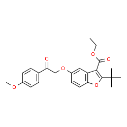 ChemSpider 2D Image | ethyl 2-tert-butyl-5-[2-(4-methoxyphenyl)-2-oxoethoxy]-1-benzofuran-3-carboxylate | C24H26O6