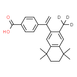 ChemSpider 2D Image | 4-{1-[5,5,8,8-Tetramethyl-3-(~2~H_3_)methyl-5,6,7,8-tetrahydro-2-naphthalenyl]vinyl}benzoic acid | C24H25D3O2