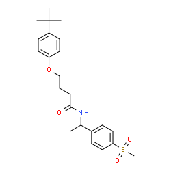 ChemSpider 2D Image | 4-[4-(2-Methyl-2-propanyl)phenoxy]-N-{1-[4-(methylsulfonyl)phenyl]ethyl}butanamide | C23H31NO4S