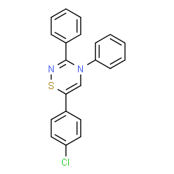 ChemSpider 2D Image | 6-(4-Chlorophenyl)-3,4-diphenyl-4H-1,2,4-thiadiazine | C21H15ClN2S