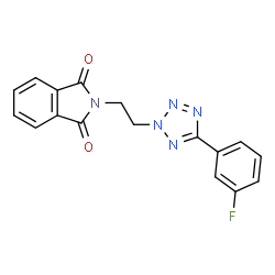 ChemSpider 2D Image | 2-{2-[5-(3-Fluorophenyl)-2H-tetrazol-2-yl]ethyl}-1H-isoindole-1,3(2H)-dione | C17H12FN5O2