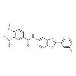 ChemSpider 2D Image | 4-Methoxy-N-[2-(3-methylphenyl)-1,3-benzoxazol-5-yl]-3-nitrobenzamide | C22H17N3O5