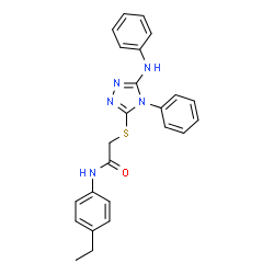 ChemSpider 2D Image | 2-[(5-Anilino-4-phenyl-4H-1,2,4-triazol-3-yl)sulfanyl]-N-(4-ethylphenyl)acetamide | C24H23N5OS