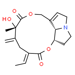 ChemSpider 2D Image | (7beta,8beta,12S,15E)-12-Hydroxy-13,19-didehydrosenecionan-11,16-dione | C18H23NO5