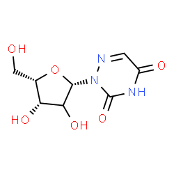 ChemSpider 2D Image | 2-[(2xi)-beta-L-threo-Pentofuranosyl]-1,2,4-triazine-3,5(2H,4H)-dione | C8H11N3O6