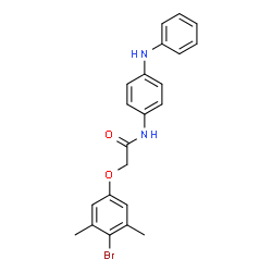 ChemSpider 2D Image | N-(4-Anilinophenyl)-2-(4-bromo-3,5-dimethylphenoxy)acetamide | C22H21BrN2O2