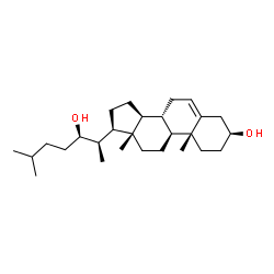 ChemSpider 2D Image | (3beta,20R,22R)-Cholest-5-ene-3,22-diol | C27H46O2