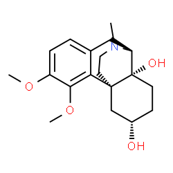 ChemSpider 2D Image | (6alpha,9alpha,13alpha,14alpha)-3,4-Dimethoxy-17-methylmorphinan-6,14-diol | C19H27NO4