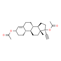 ChemSpider 2D Image | (8alpha,9beta,10alpha,13alpha,14beta)-19-Norpregn-4-en-20-yne-3,17-diyl diacetate | C24H32O4