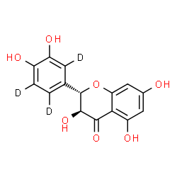 ChemSpider 2D Image | (2S,3S)-2-[3,4-Dihydroxy(~2~H_3_)phenyl]-3,5,7-trihydroxy-2,3-dihydro-4H-chromen-4-one | C15H9D3O7