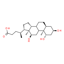 ChemSpider 2D Image | (1alpha,3beta,5alpha,8xi,9xi,10alpha,12beta,13alpha,14beta,17alpha,20S)-1,3,12-Trihydroxycholan-24-oic acid | C24H40O5