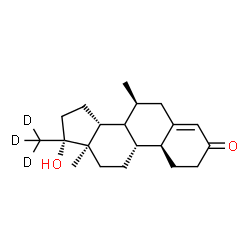 ChemSpider 2D Image | (7beta,8xi,9beta,10alpha,13alpha,14beta,17alpha)-17-Hydroxy-7-methyl-17-(~2~H_3_)methylestr-4-en-3-one | C20H27D3O2