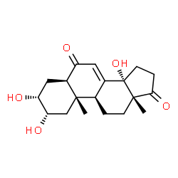 ChemSpider 2D Image | (2beta,3beta,5beta,9beta,10alpha,13alpha,14beta)-2,3,14-Trihydroxyandrost-7-ene-6,17-dione | C19H26O5