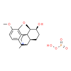 ChemSpider 2D Image | (5alpha,6alpha)-3-Methoxy-17-methyl-4,5-epoxymorphinan-6-ol - hydroperoxy(oxo)phosphine oxide (1:1) | C18H24NO7P