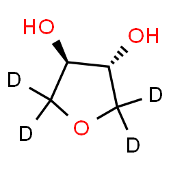 ChemSpider 2D Image | (3R,4R)-(2,2,5,5-~2~H_4_)Tetrahydro-3,4-furandiol | C4H4D4O3