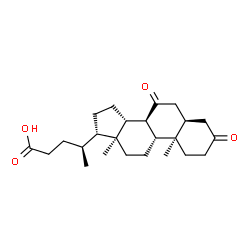 ChemSpider 2D Image | (5alpha,8alpha,9beta,10alpha,13alpha,14beta,17alpha,20S)-3,7-Dioxocholan-24-oic acid | C24H36O4