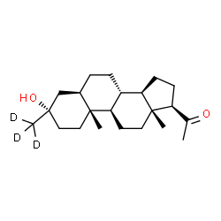 ChemSpider 2D Image | (3beta,5beta,8alpha,9beta,10alpha,13alpha,14beta,17alpha)-3-Hydroxy-3-(~2~H_3_)methylpregnan-20-one | C22H33D3O2